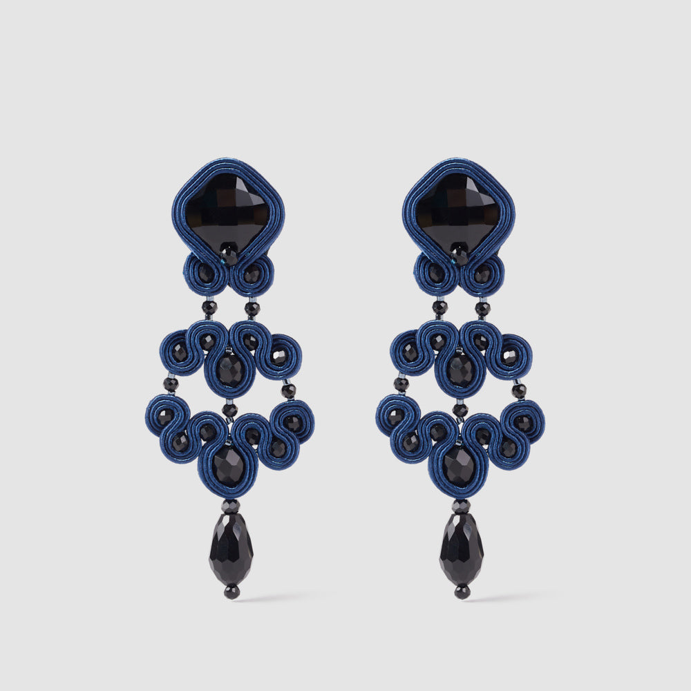 Pendientes Gótico Azabache XL Cobalto