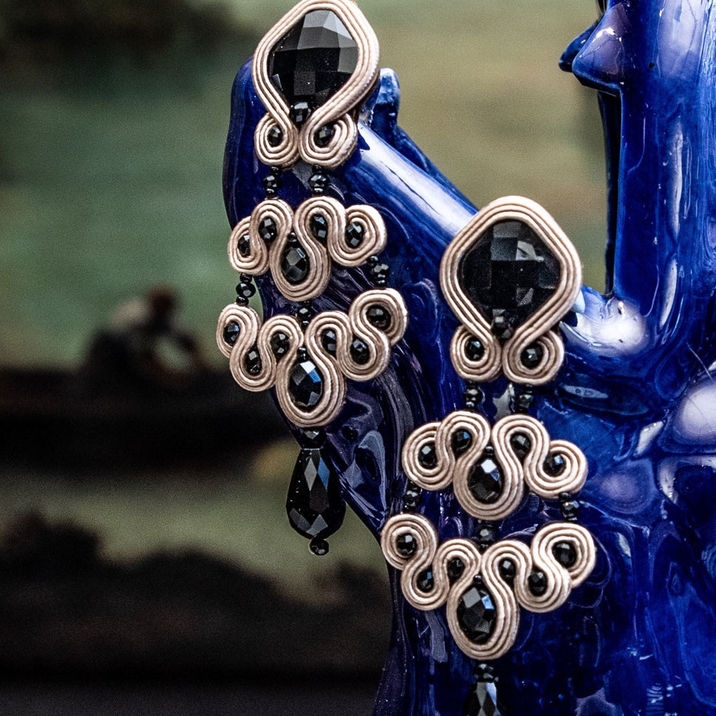 Pendientes Gótico Azabache XL Mármol
