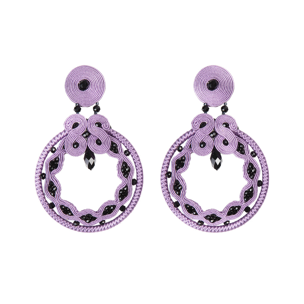 Pendientes Malva Real & Azabache