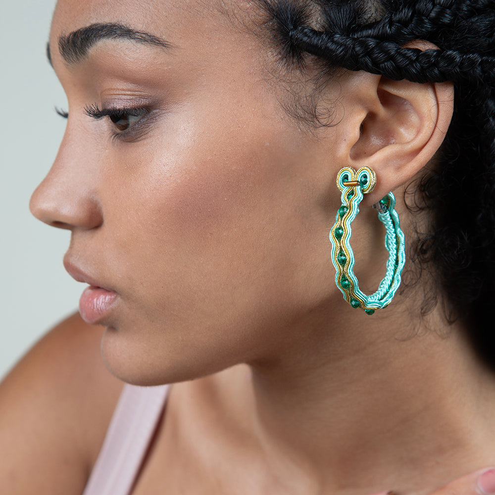 Green Mint hOOps earrings