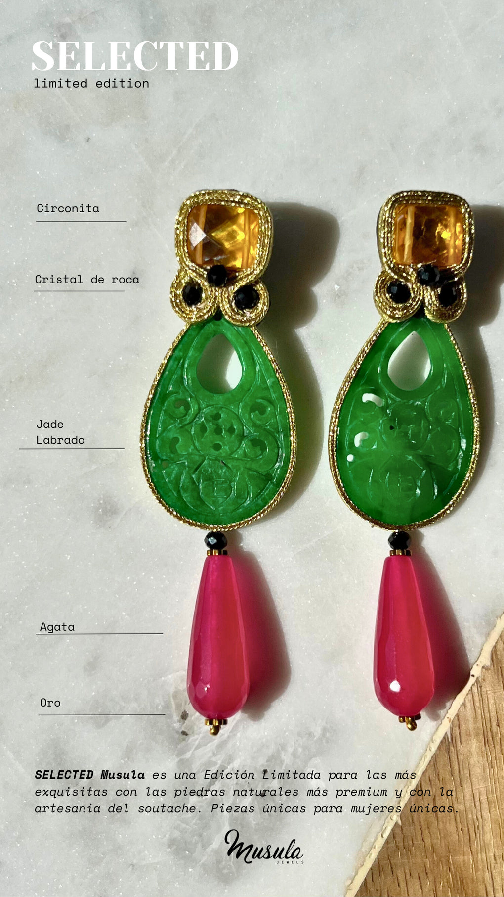 Pendientes Selected Jade Fresa