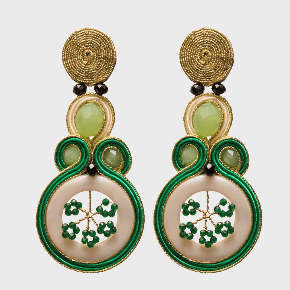 Green Blossom Earrings