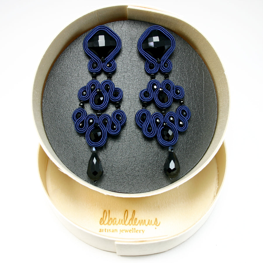 Party Look - Black Gothic XL Cobalt Earrings
