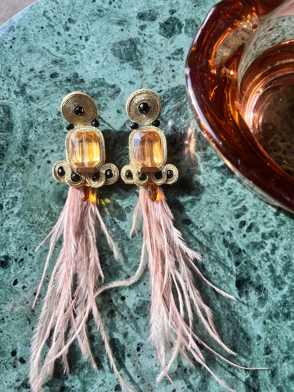 Pendientes Selected Plume Rose