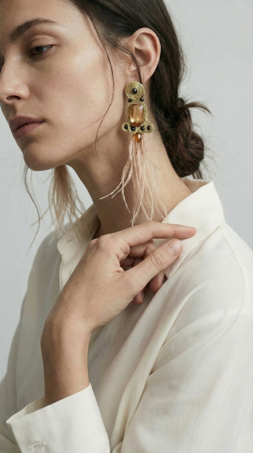 Pendientes Selected Plume Rose