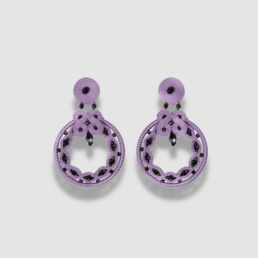 Pendientes Malva Real & Azabache