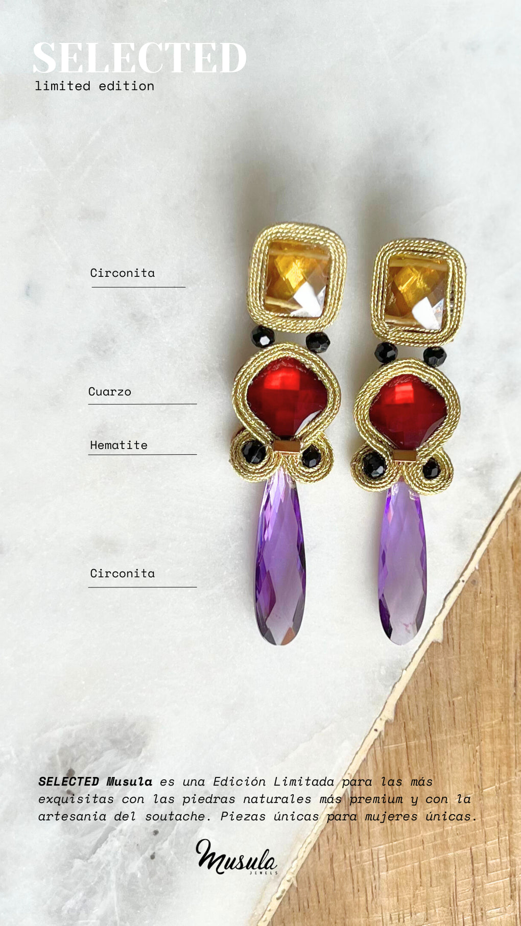 Pendientes Selected Purple Stalactite red