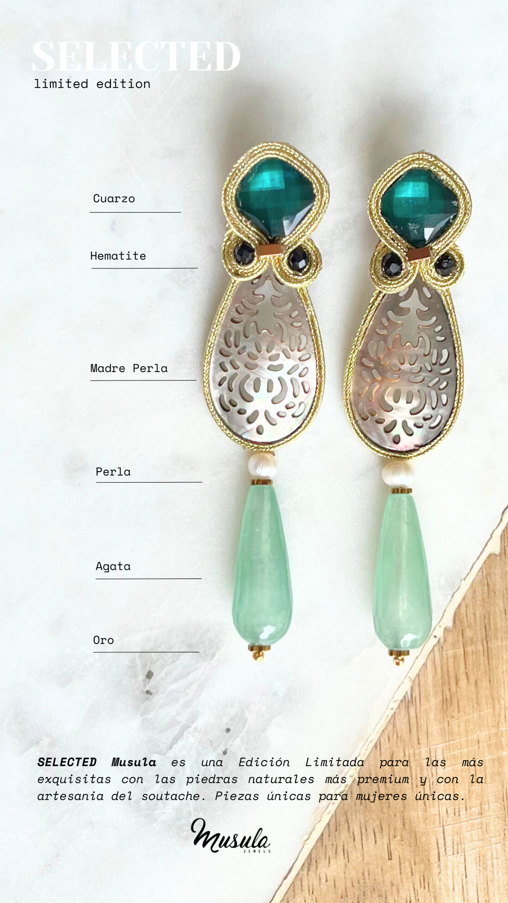 Pendientes Selected Madre Perla sea