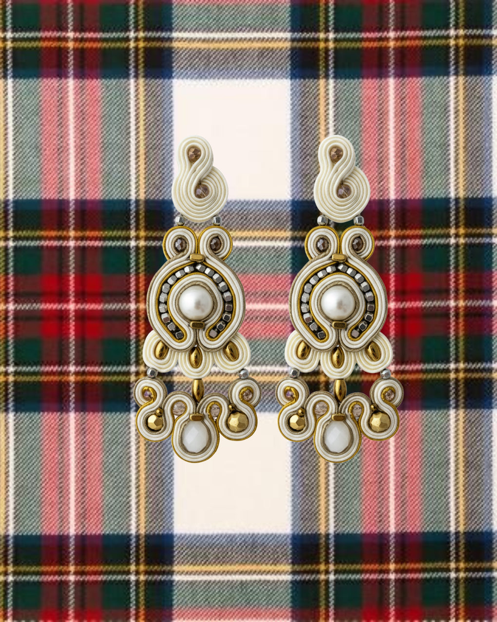 Pendientes Royal Tartan Bone