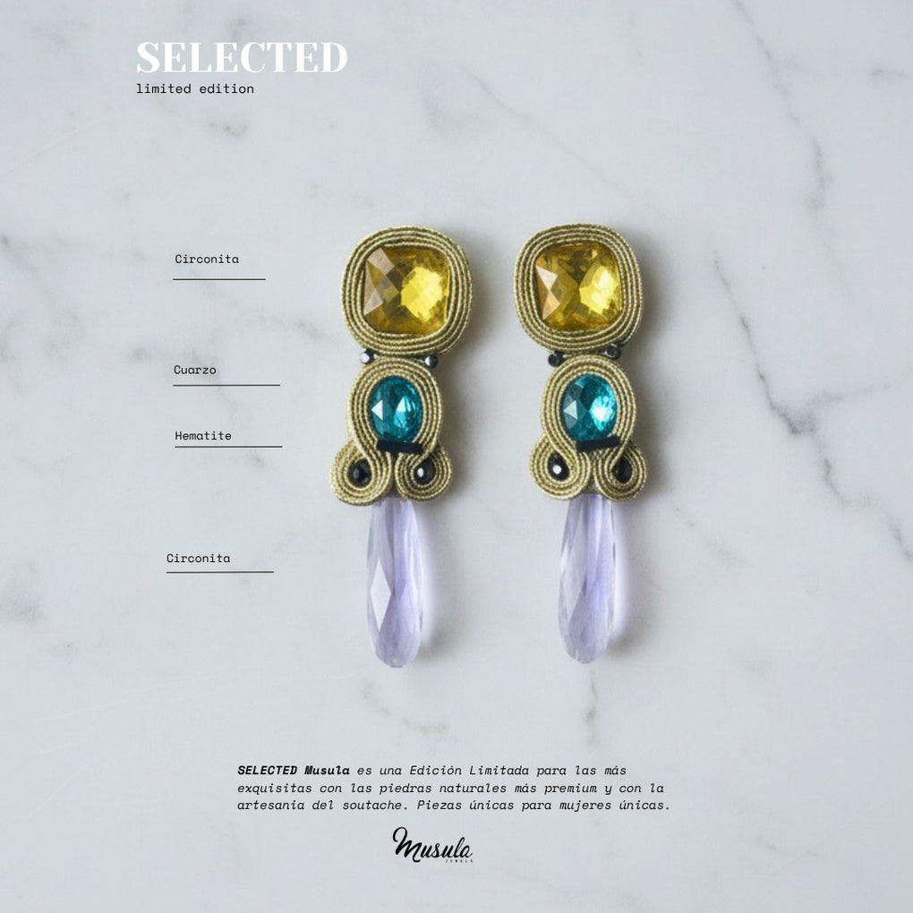 Pendientes Selected Turquoise & Purple Stalactite