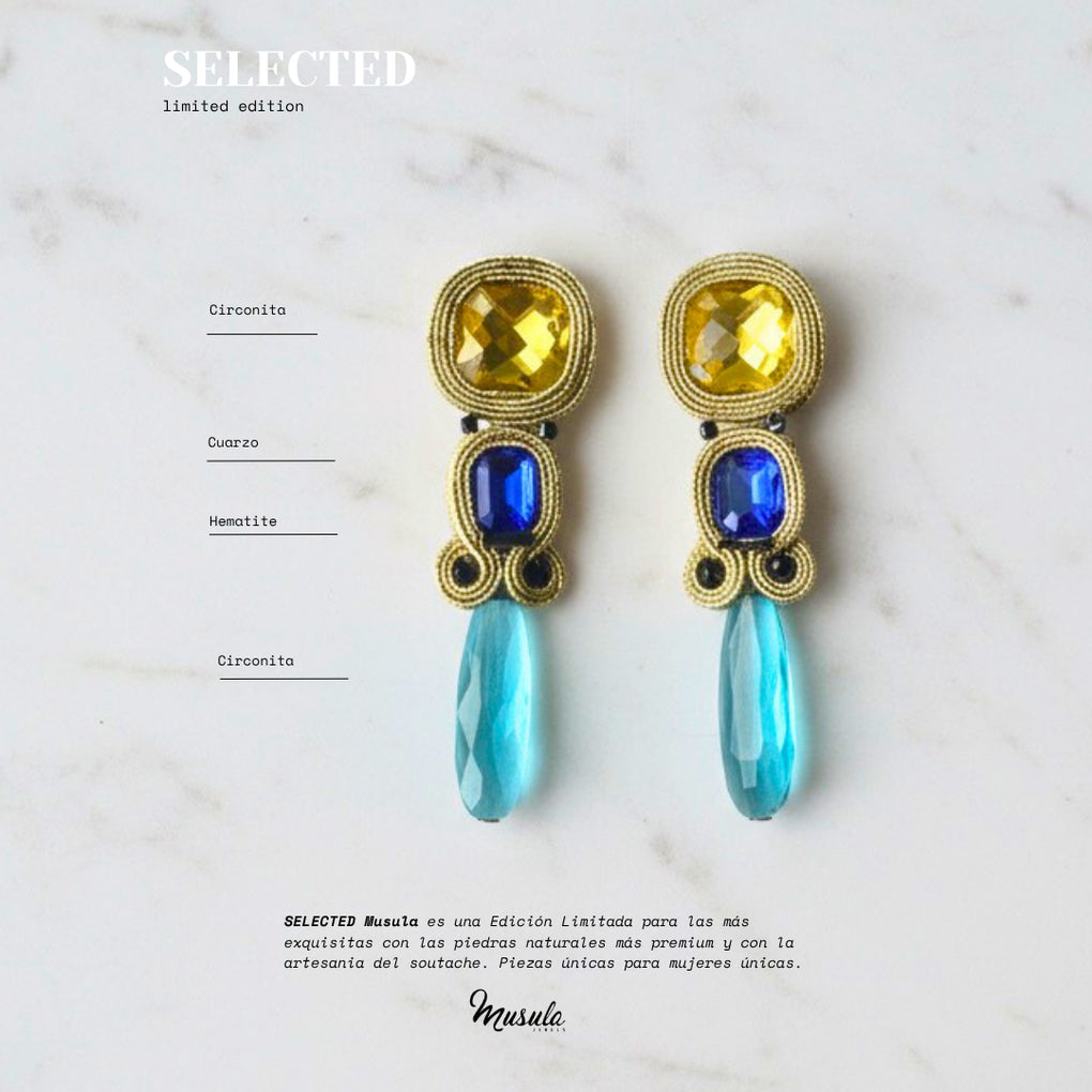 Pendientes Selected Navy & Turquoise stalactite