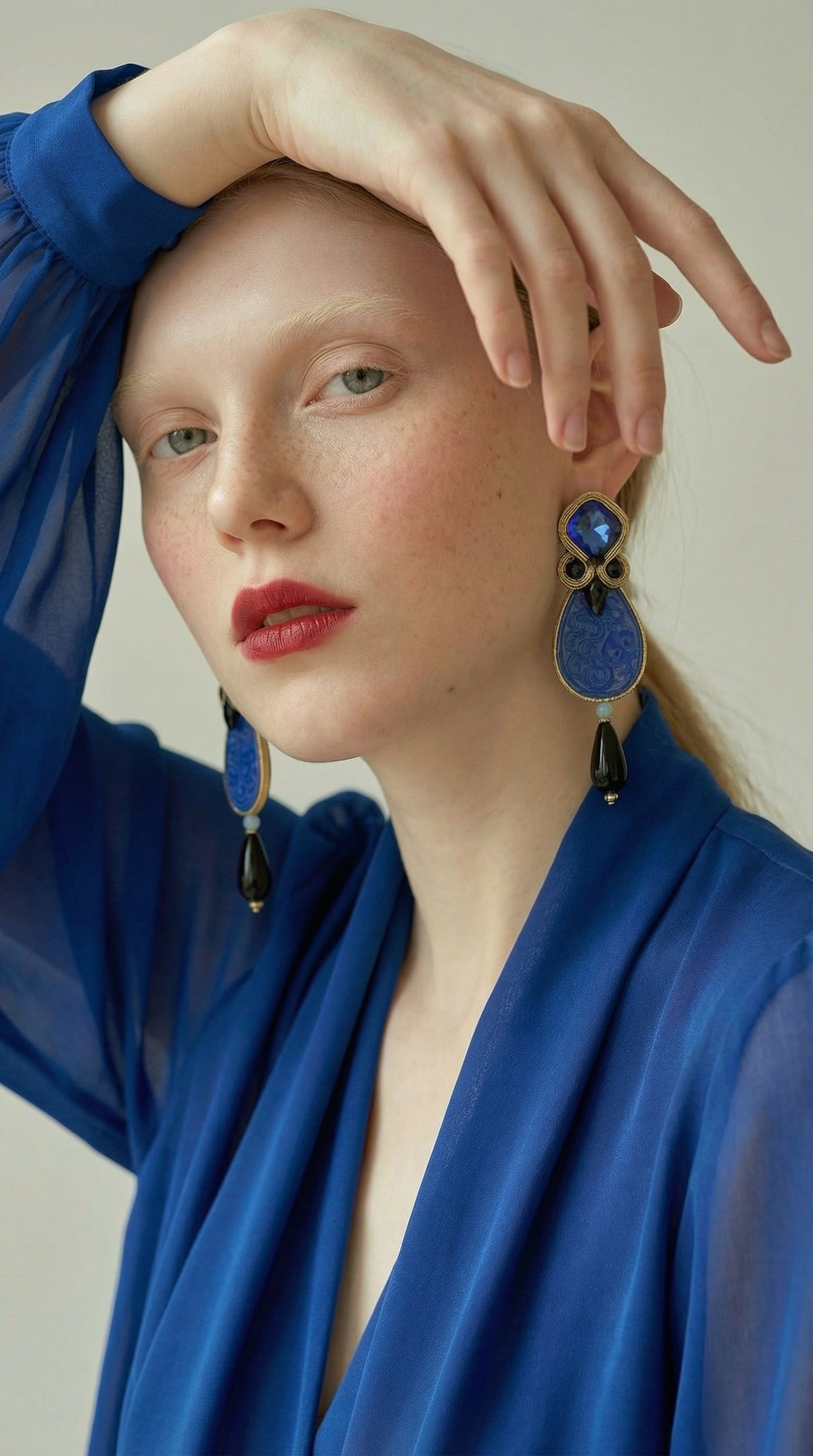 Pendientes Selected Parchís Azul