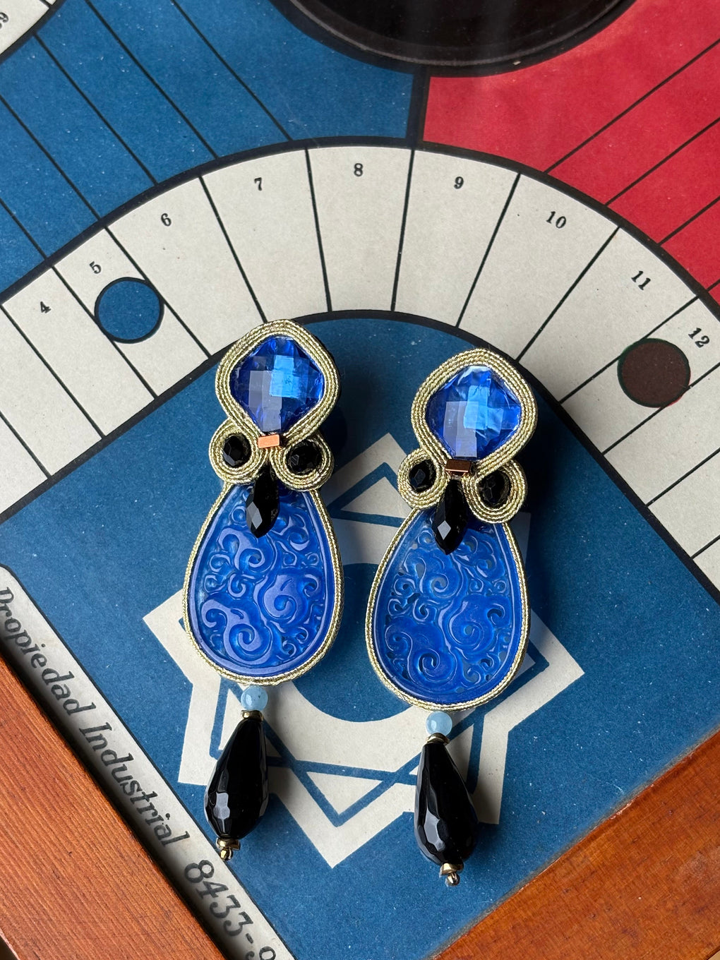 Pendientes Selected Parchís Azul