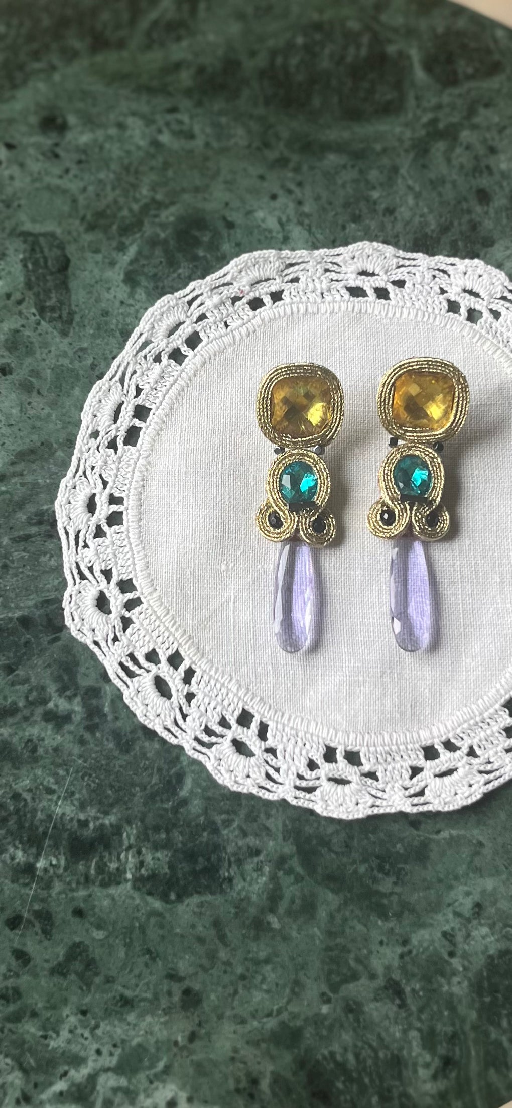 Pendientes Selected Turquoise & Purple Stalactite