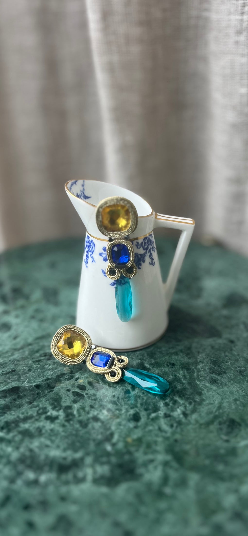 Pendientes Selected Navy & Turquoise stalactite