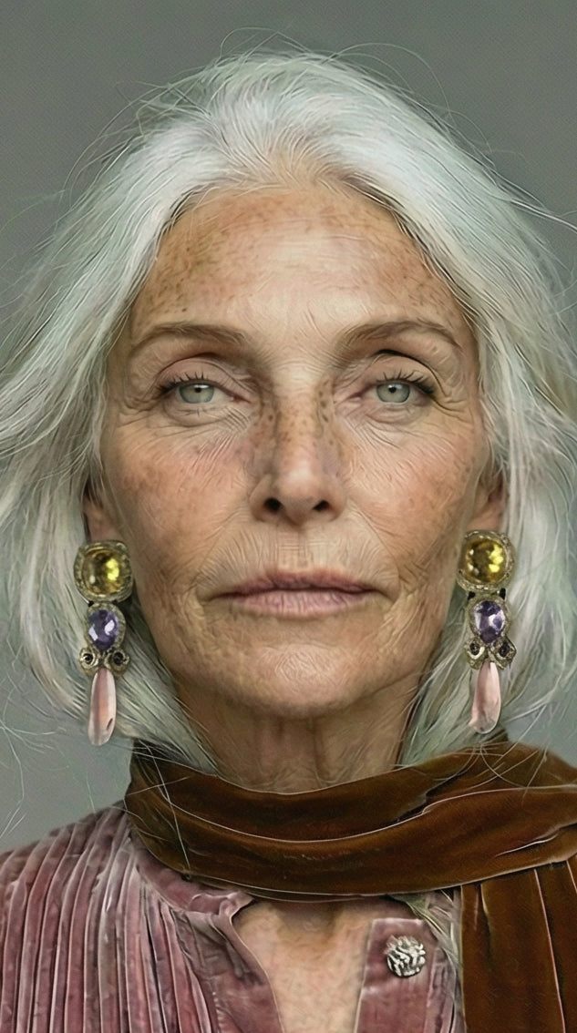 Pendientes Selected Turquoise & Purple Stalactite