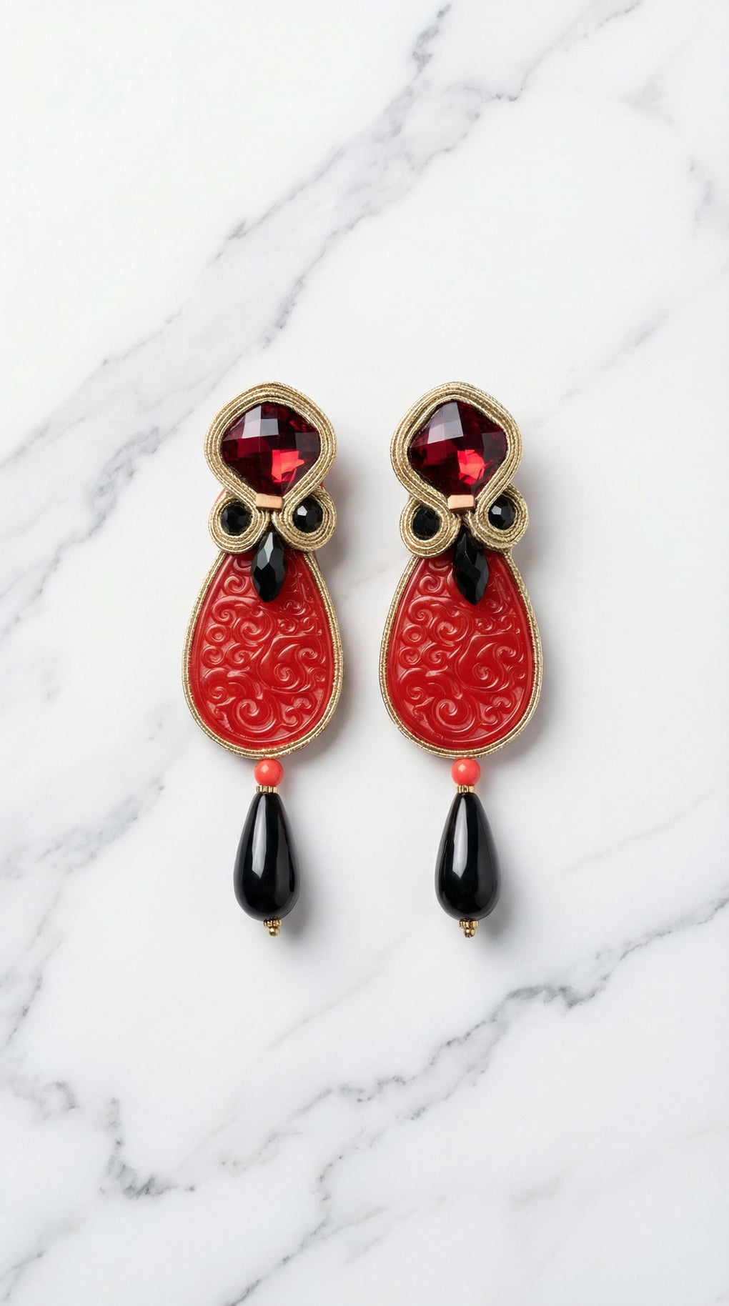 Pendientes Selected Parchís Rojo