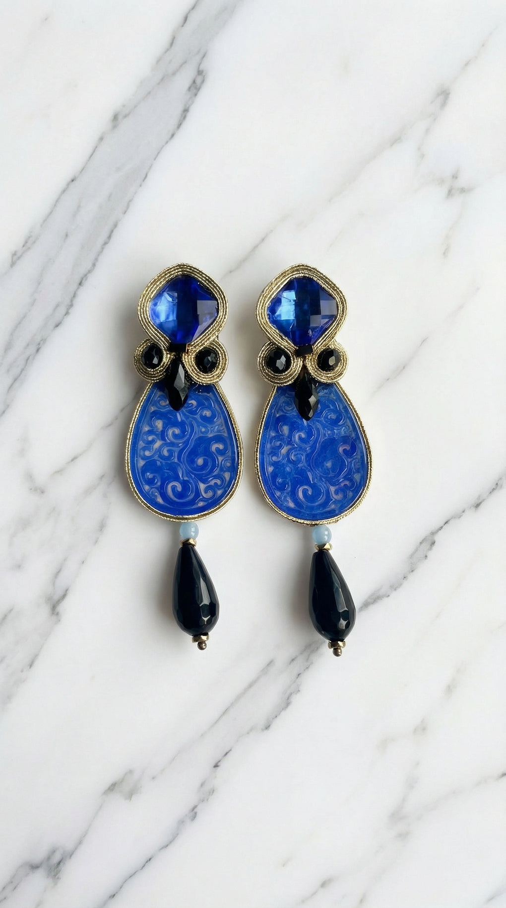 Pendientes Selected Parchís Azul