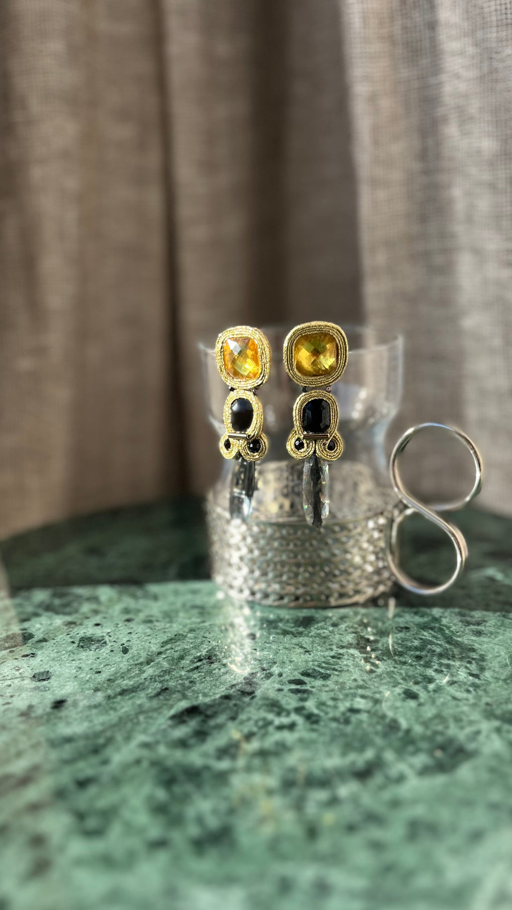 Pendientes Selected noir & fumé stalactite