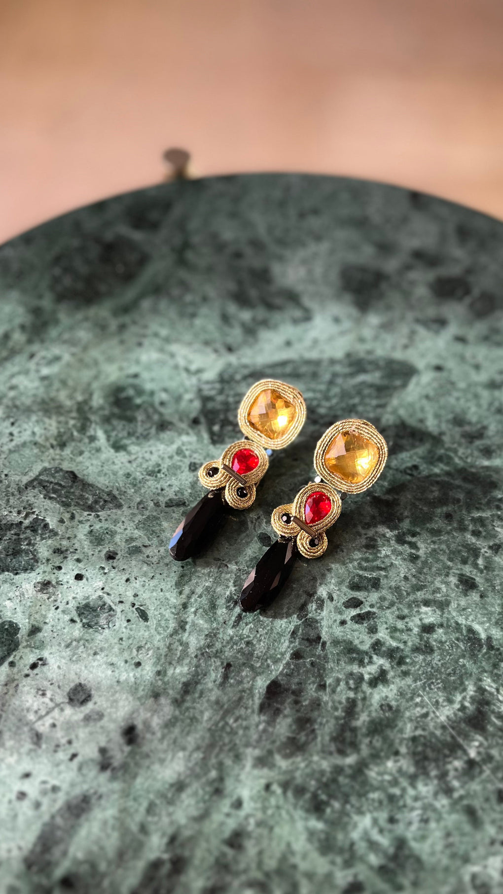 Pendientes Selected rouge & noir stalactite