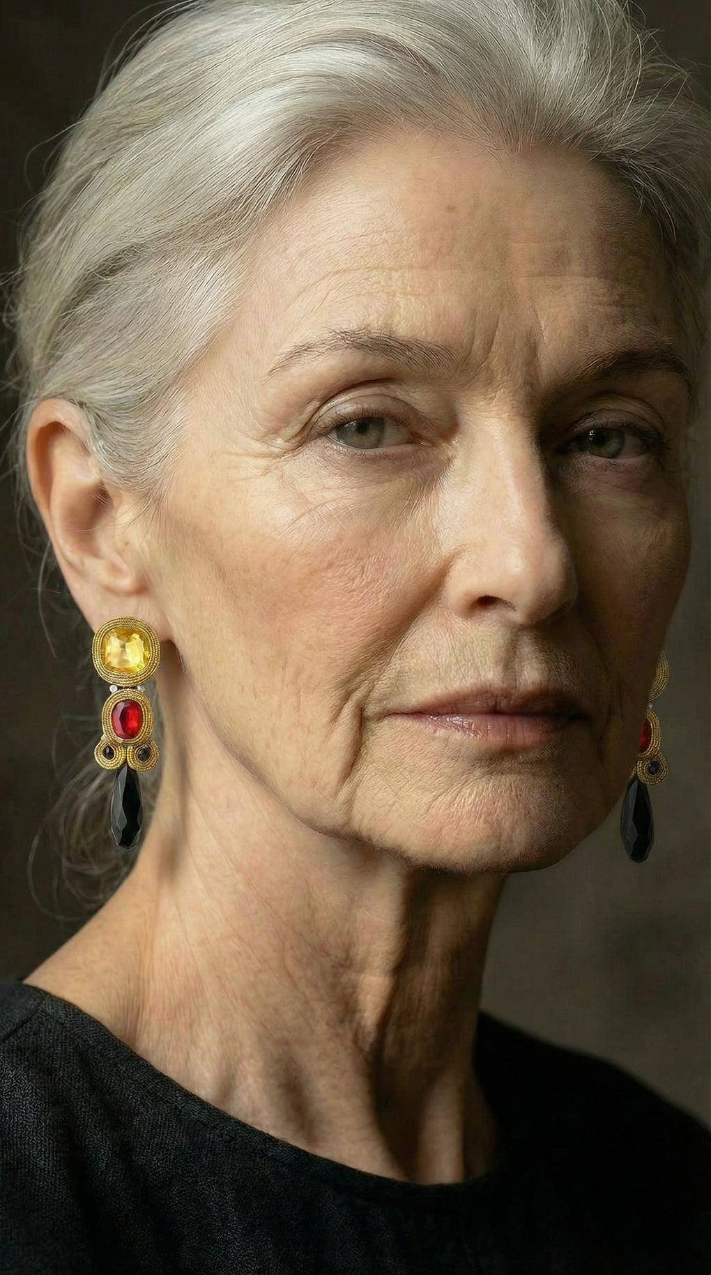 Pendientes Selected rouge & noir stalactite