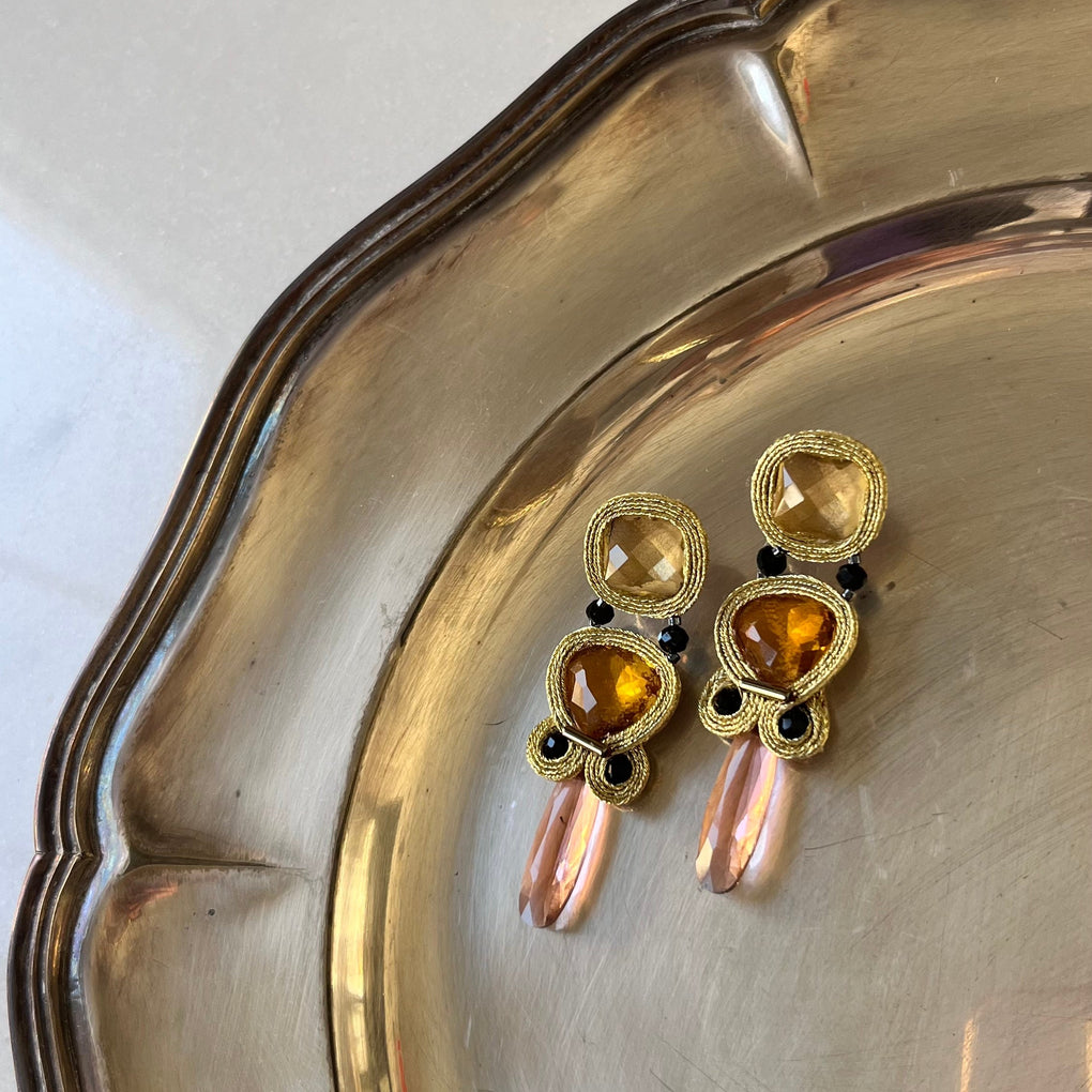 Pendientes Selected Honey & Blush Stalactite