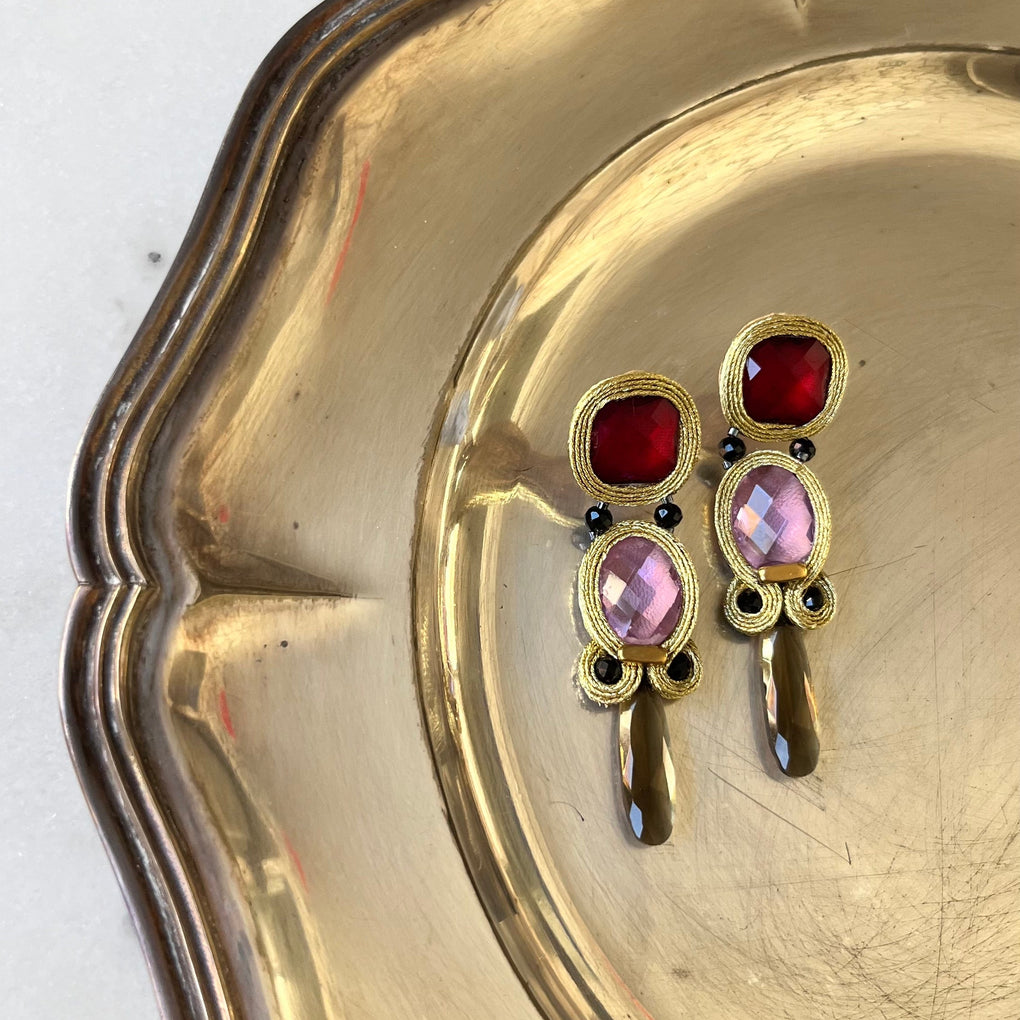 Pendientes Selected Ruby & Orchid Stalactite