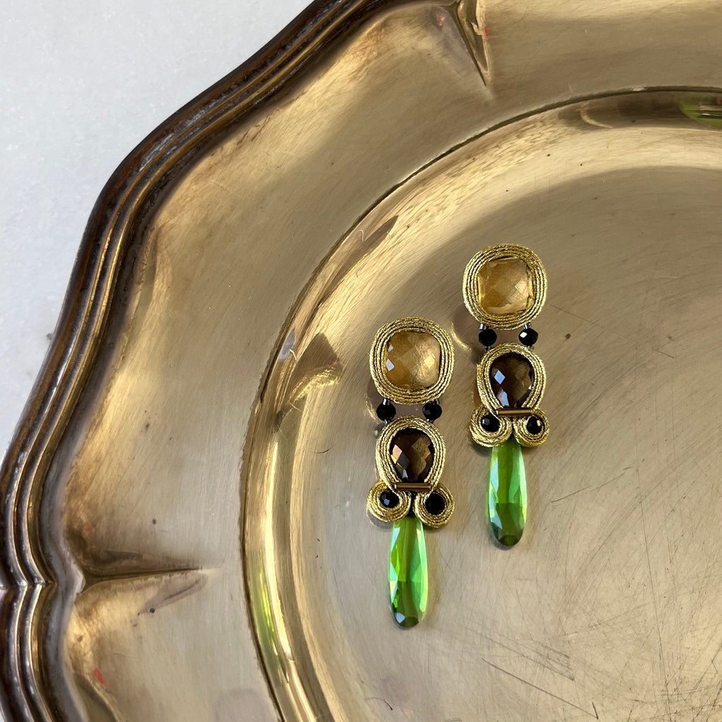 Pendientes Selected Champagne & Peridot Stalactite