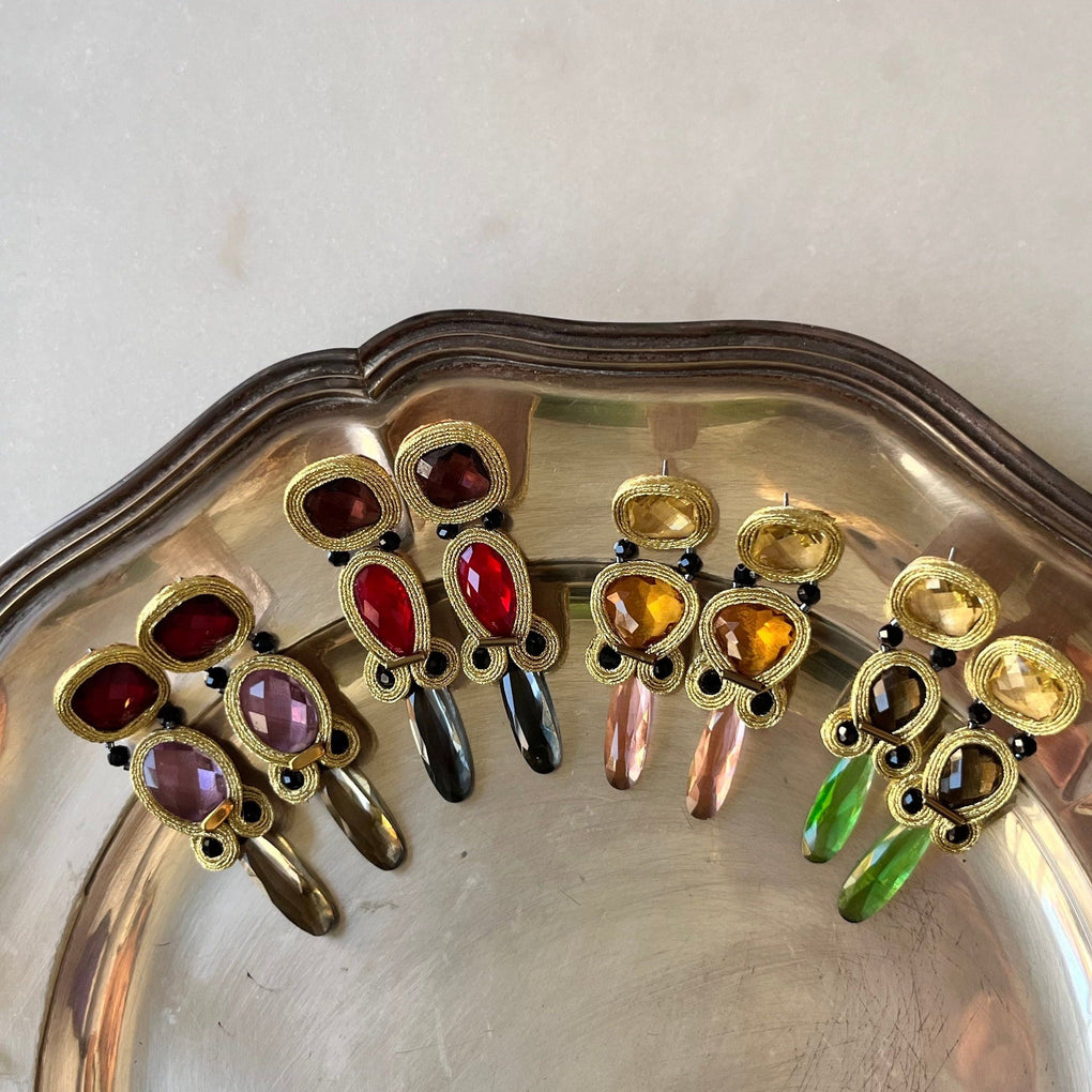 Pendientes Selected Ruby & Orchid Stalactite