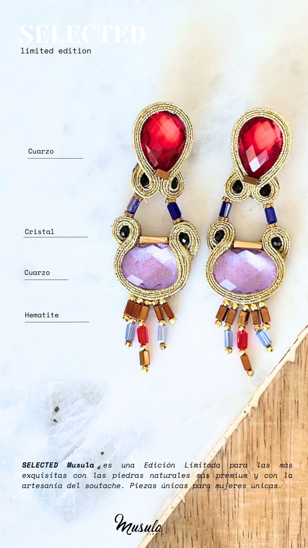 Pendientes Selected Ruby & Mallow