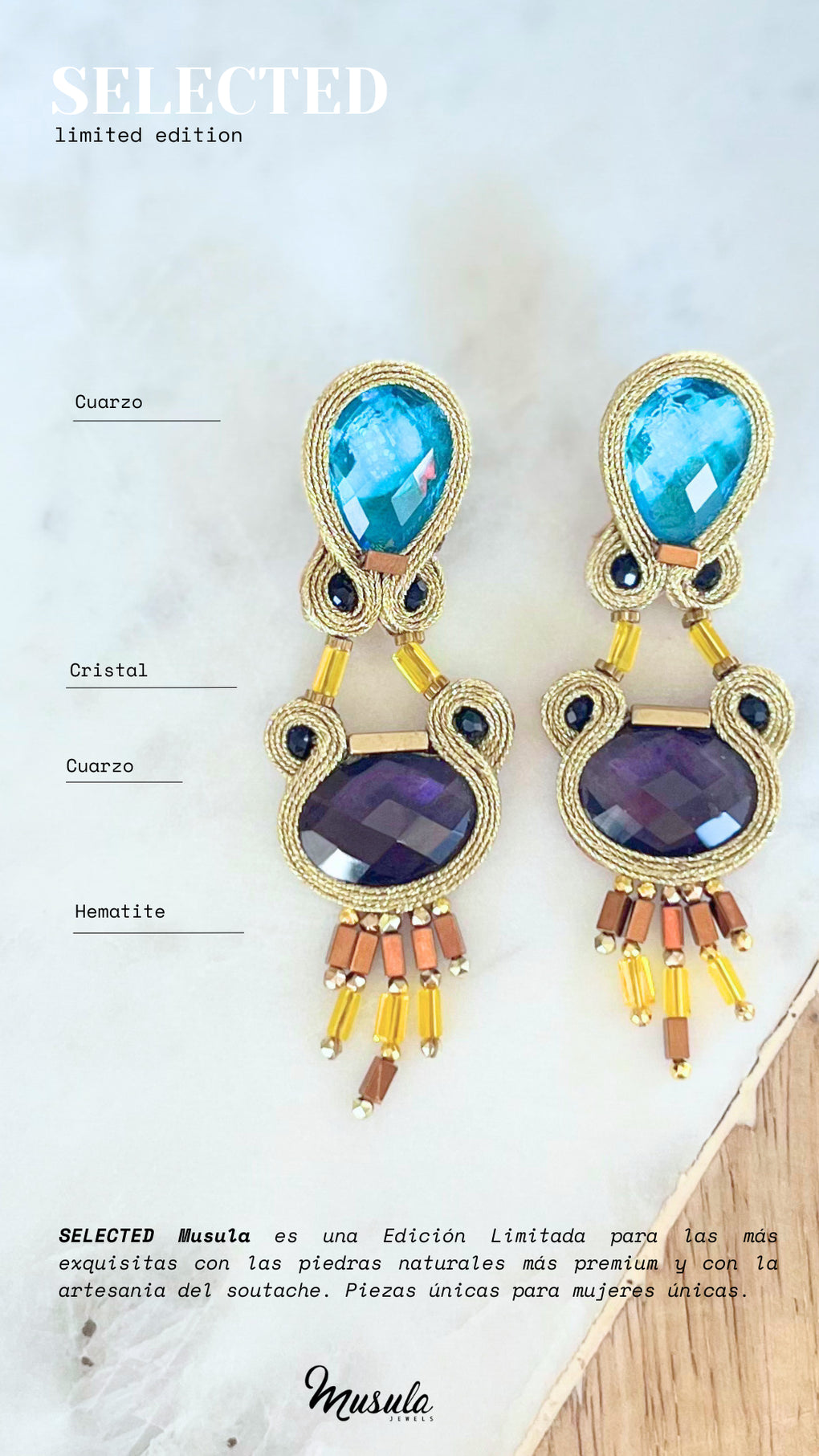 Pendientes Selected Sky & Purple