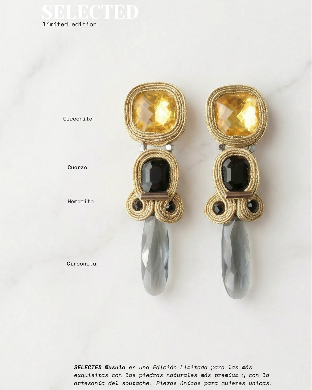 Pendientes Selected noir & fumé stalactite
