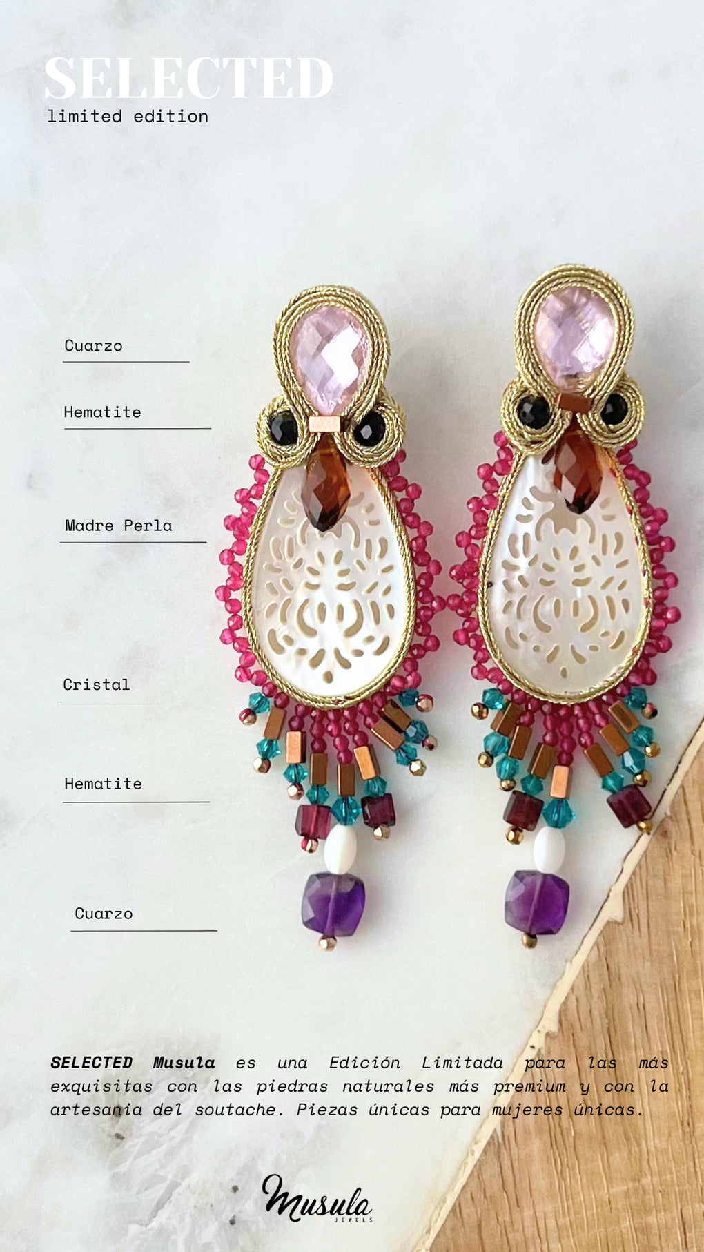 Pendientes Selected Rose Filigree